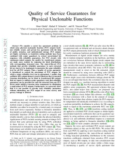 Quality of Service Guarantees for Physical Unclonable Functions