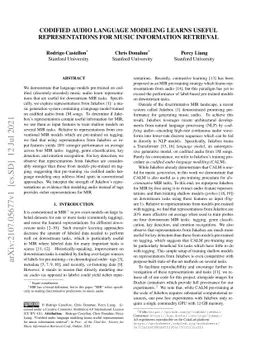 Codified audio language modeling learns useful representations for music
  information retrieval