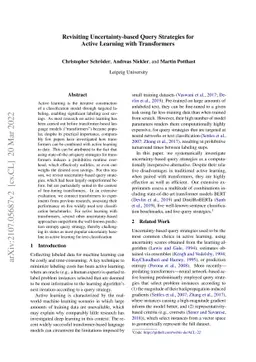 Revisiting Uncertainty-based Query Strategies for Active Learning with
  Transformers