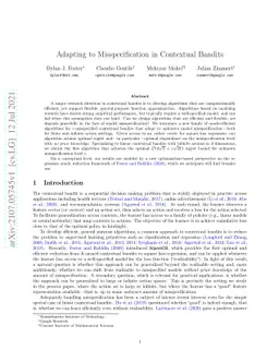 Adapting to Misspecification in Contextual Bandits