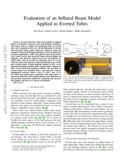 Evaluation of an Inflated Beam Model Applied to Everted Tubes