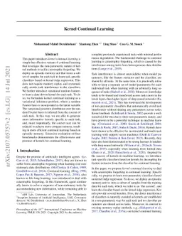 Kernel Continual Learning