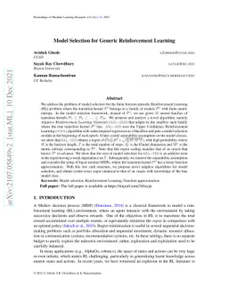 Model Selection for Generic Reinforcement Learning