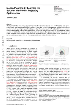 Motion Planning by Learning the Solution Manifold in Trajectory
  Optimization