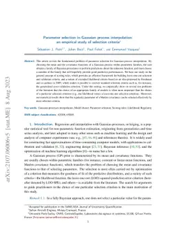 Parameter selection in Gaussian process interpolation: an empirical
  study of selection criteria