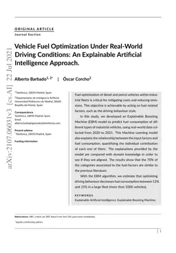 Vehicle Fuel Optimization Under Real-World Driving Conditions: An
  Explainable Artificial Intelligence Approach