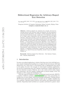 Bidirectional Regression for Arbitrary-Shaped Text Detection