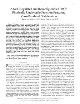 A Self-Regulated and Reconfigurable CMOS Physically Unclonable Function
  Featuring Zero-Overhead Stabilization