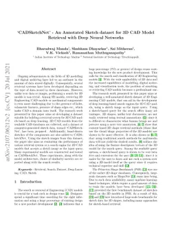 'CADSketchNet' -- An Annotated Sketch dataset for 3D CAD Model Retrieval
  with Deep Neural Networks