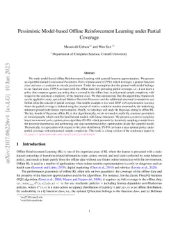 Pessimistic Model-based Offline Reinforcement Learning under Partial
  Coverage