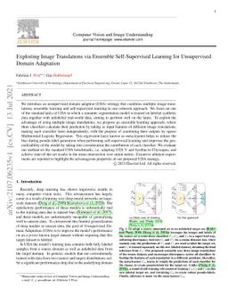 Exploiting Image Translations via Ensemble Self-Supervised Learning for
  Unsupervised Domain Adaptation