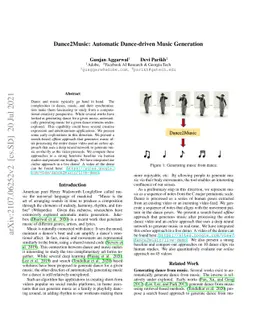 Dance2Music: Automatic Dance-driven Music Generation