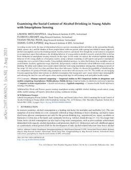 Examining the Social Context of Alcohol Drinking in Young Adults with
  Smartphone Sensing