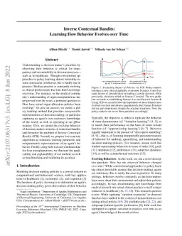 Inverse Contextual Bandits: Learning How Behavior Evolves over Time