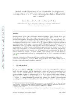Efficient exact computation of the conjunctive and disjunctive
  decompositions of D-S Theory for information fusion: Translation and
  extension