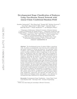 Developmental Stage Classification of Embryos Using Two-Stream Neural
  Network with Linear-Chain Conditional Random Field