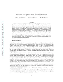 Information Spread with Error Correction