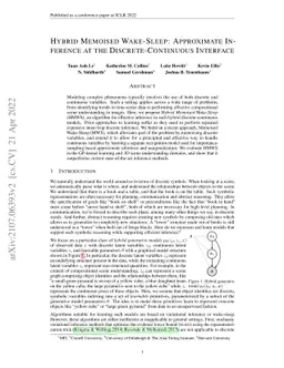 Hybrid Memoised Wake-Sleep: Approximate Inference at the
  Discrete-Continuous Interface