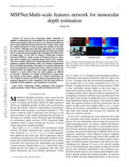 MSFNet:Multi-scale features network for monocular depth estimation