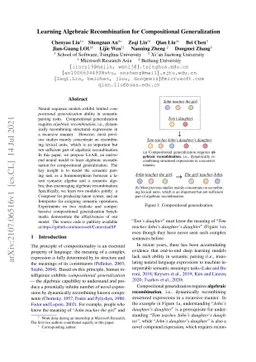 Learning Algebraic Recombination for Compositional Generalization