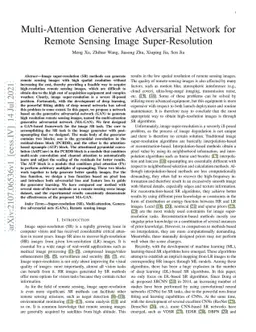 Multi-Attention Generative Adversarial Network for Remote Sensing Image
  Super-Resolution