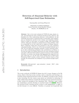 Detection of Abnormal Behavior with Self-Supervised Gaze Estimation