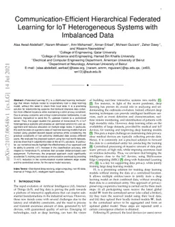 Communication-Efficient Hierarchical Federated Learning for IoT
  Heterogeneous Systems with Imbalanced Data