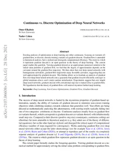 Continuous vs. Discrete Optimization of Deep Neural Networks