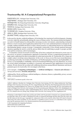 Trustworthy AI: A Computational Perspective