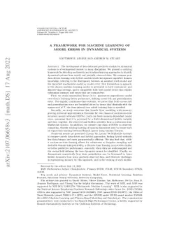 A Framework for Machine Learning of Model Error in Dynamical Systems
