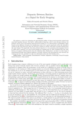Disparity Between Batches as a Signal for Early Stopping