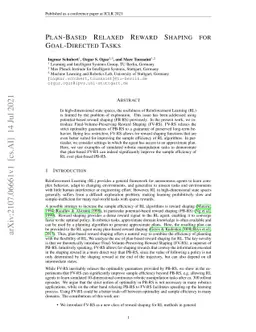 Plan-Based Relaxed Reward Shaping for Goal-Directed Tasks