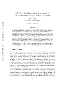 M5 Competition Uncertainty: Overdispersion, distributional forecasting,
  GAMLSS and beyond