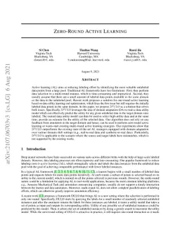Zero-Round Active Learning