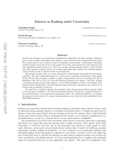 Fairness in Ranking under Uncertainty