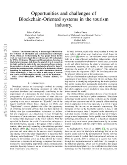 Opportunities and challenges of Blockchain-Oriented systems in the
  tourism industry