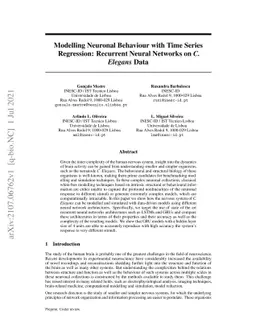 Modelling Neuronal Behaviour with Time Series Regression: Recurrent
  Neural Networks on C. Elegans Data