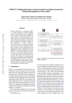 MMGCN: Multimodal Fusion via Deep Graph Convolution Network for Emotion
  Recognition in Conversation