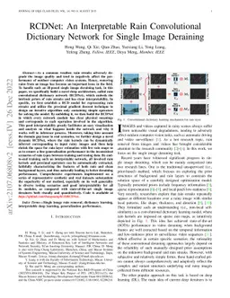 RCDNet: An Interpretable Rain Convolutional Dictionary Network for
  Single Image Deraining