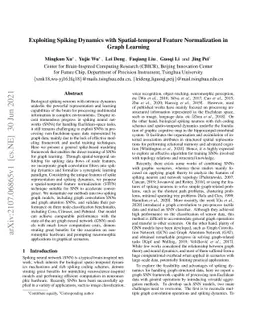 Exploiting Spiking Dynamics with Spatial-temporal Feature Normalization
  in Graph Learning