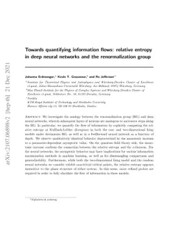 Towards quantifying information flows: relative entropy in deep neural
  networks and the renormalization group