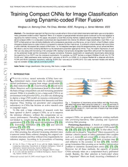 Training Compact CNNs for Image Classification using Dynamic-coded
  Filter Fusion