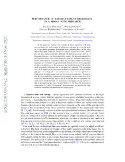 Performance of Bayesian linear regression in a model with mismatch