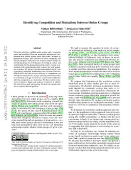 Identifying Competition and Mutualism Between Online Groups