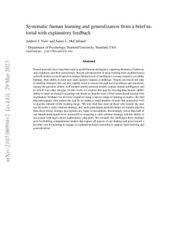 Systematic human learning and generalization from a brief tutorial with
  explanatory feedback