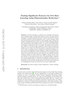 Finding Significant Features for Few-Shot Learning using Dimensionality
  Reduction