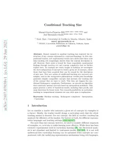 Conditional Teaching Size