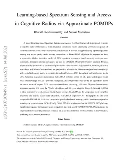 Learning-based Spectrum Sensing and Access in Cognitive Radios via
  Approximate POMDPs