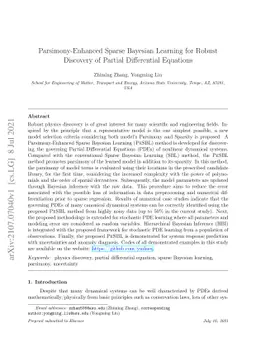 Parsimony-Enhanced Sparse Bayesian Learning for Robust Discovery of
  Partial Differential Equations