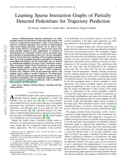 Learning Sparse Interaction Graphs of Partially Detected Pedestrians for
  Trajectory Prediction